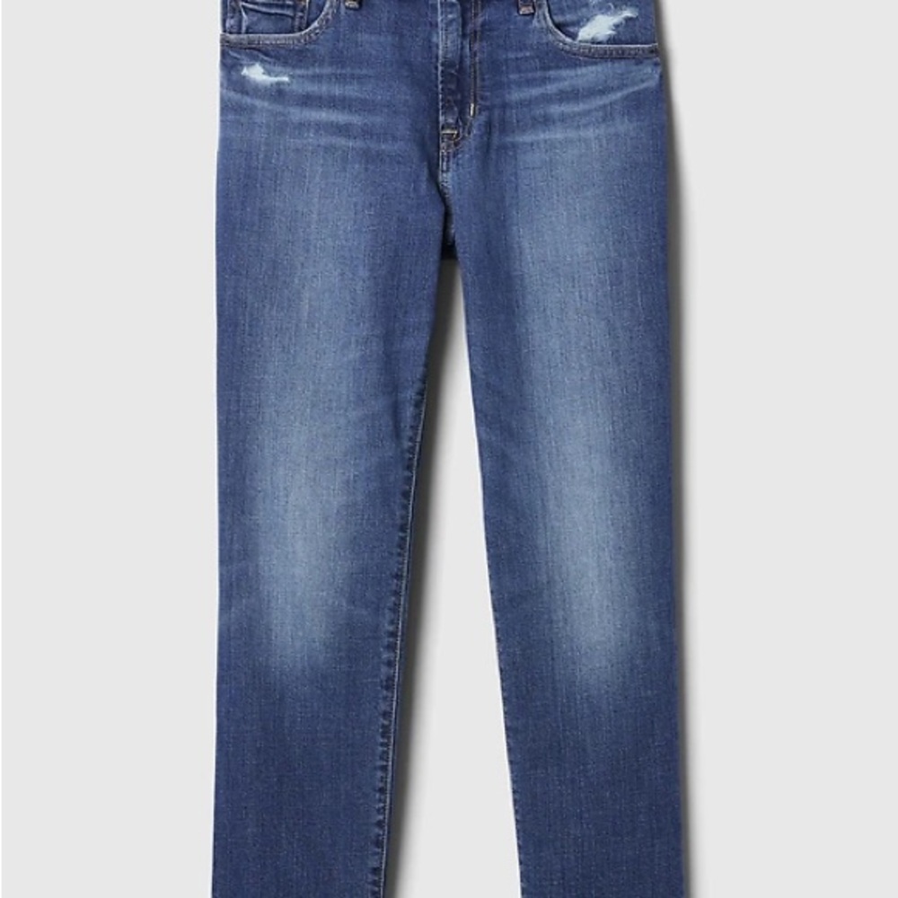 GAP Blue Distressed girlfriend mid rise Jeans